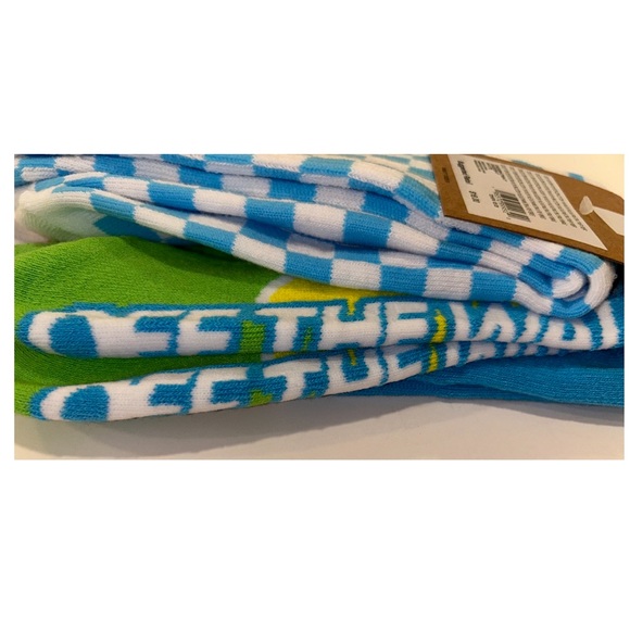 Vans Crew Socks 2 Pair Men 9-13 White Multicolor w Logo Checker OffTheWall Skate - Picture 7 of 12